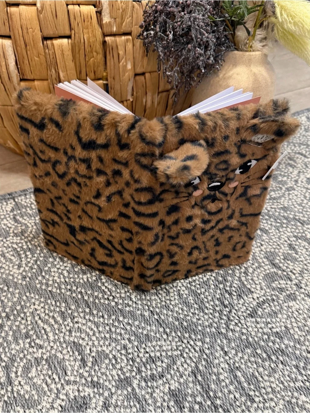 New Leopard Animal Print Plush Journal Faux Fur Journal Cat/Leopard